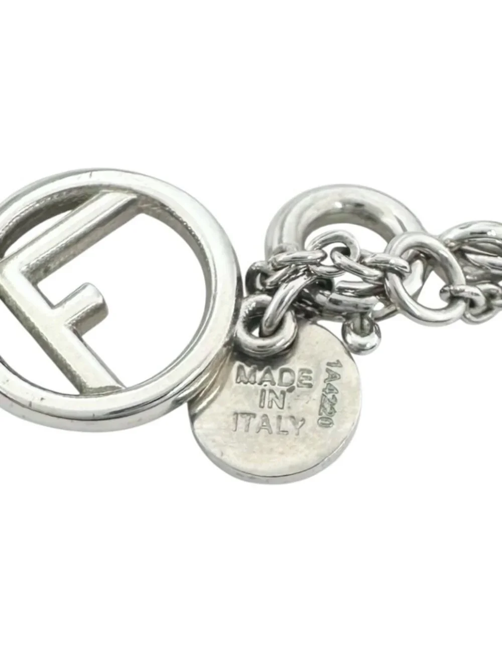 Fendi F is Fendi Metal Rhinestone Silver Necklace